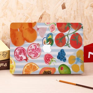 Fruit and Stripes Hard Macbook Case Protective Laptop Cover for New Mac Pro 16/15, Macbook Air 15/14, MacBook Ret 15/13/12, Macbook Cover