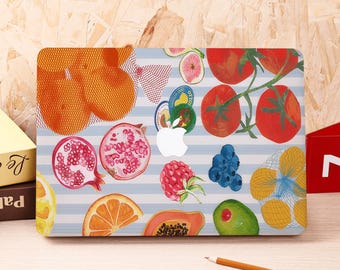 Fruit and Stripes Hard Macbook Case Protective Laptop Cover for New Mac Pro 16/15, Macbook Air 15/14, MacBook Ret 15/13/12, Macbook Cover