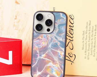 Iridescent Water Pattern Phone Case for iPhone 12 13 14 15 16 Pro Max, iPhone 12 13 Mini, X XR XS, XS Max, iPhone 7 8 Plus, New iPhone Case