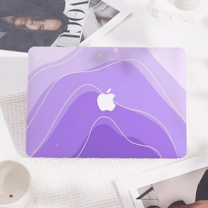 Chic Purple Gradient Hard Macbook Case Protective Laptop Cover for New Mac Pro 16/15, Macbook Air 15/14, MacBook Ret 15/13/12, Macbook Cover