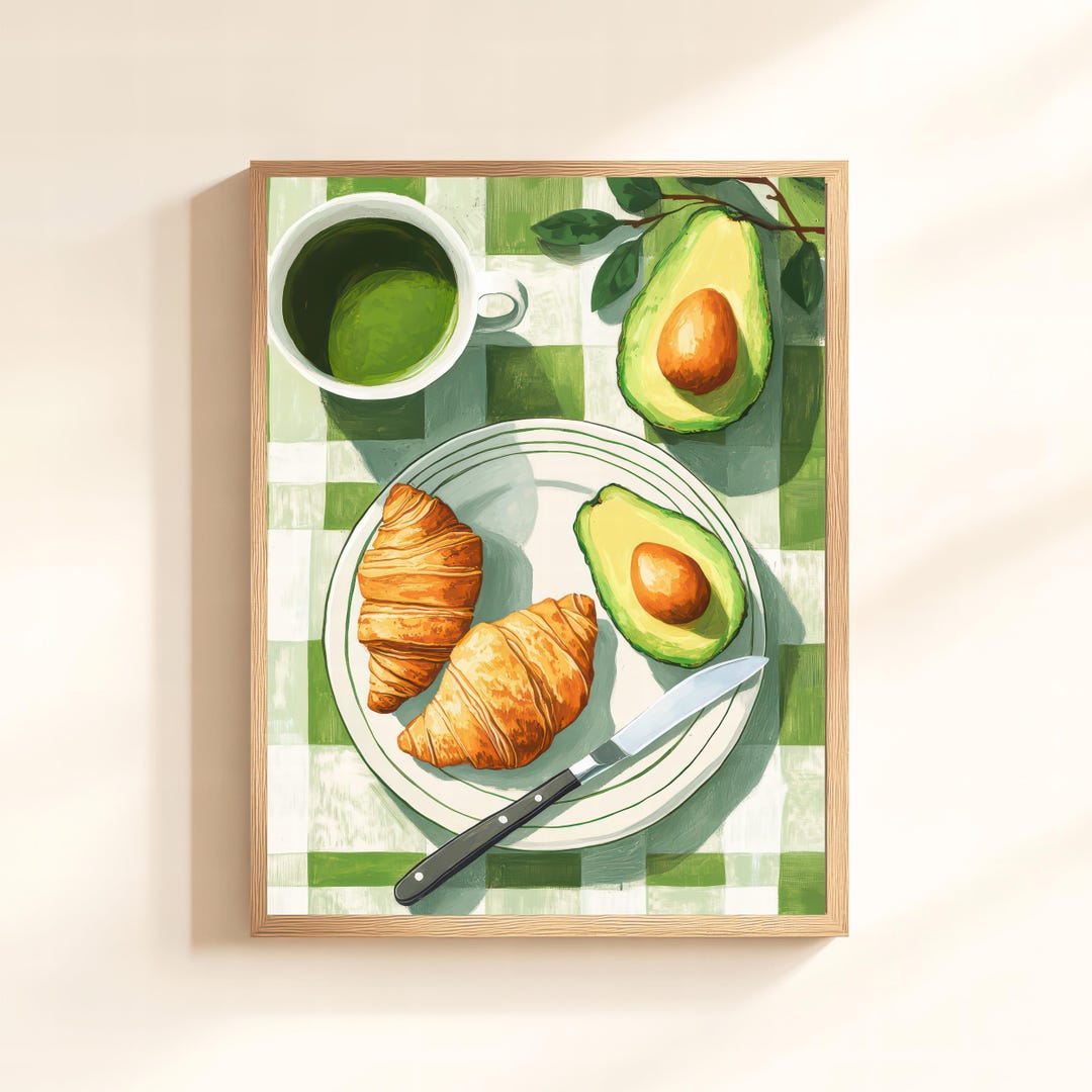 Green Wall Art, Wall Art Avocado, Kitchen Wall Art, Trendy Wall Art ...