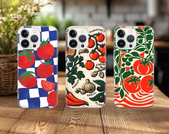 Red Tomatoes Phone Case: Fresh Vegetable Cover for iPhone, Samsung and Google Pixel16e, 17 Pro Max, 17 Air,S25 A16, Pixel 10, 9A