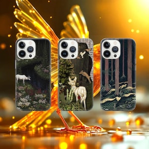 Mittelalterliche Kunst Handyhülle Niedliche Natur Schutzhülle für iPhone 16e, 15, 14, 13, 12, 11, Google Pixel 9 Pro, 8, 7A, Samsung S25 edge, S24 FE, A71, A36