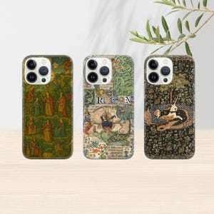 Mittelalterliche Kunst Renaissance Handyhülle, niedliche Hülle für iPhone 16e, 15, 14, 13, 12, 11, Google Pixel 9 Pro, 8, 7A, Samsung S25 edge, S24 FE, A71,