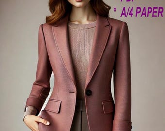 Molde para jaqueta feminina, Molde para blazer, Molde para casaco, Molde para cardigã, Molde em PDF, Molde para jaqueta sob medida, Jaqueta bomber.
