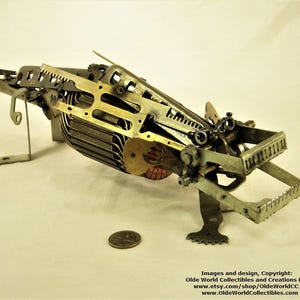 Welded Steel Steampunk Sculpture ~ Otter-Crocodile