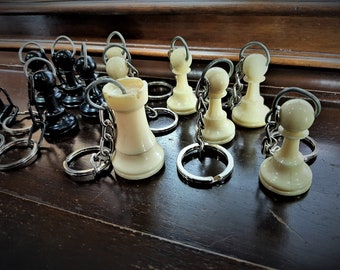 Chess pieces keychains- Vintage 1980's era chess pieces