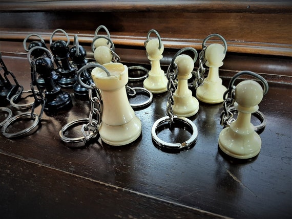 Chess Pieces Keychains Vintage 1980's Era Chess Pieces 