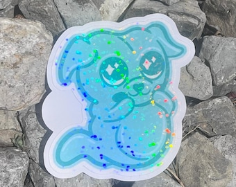 Spooky Pitbull Ghost Dog Vinyl Sticker | Halloween Dog Sticker Spooky Dog Mom Glitter Decal | Spooky Puppy Sticker for Halloween Dog Lovers