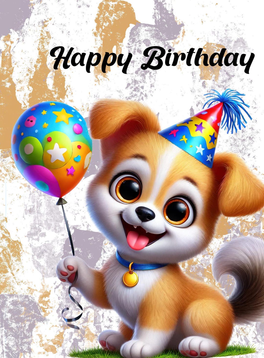 Dog Birthday Card – Digital Printable Card – Funny Dog Card – Printable ...