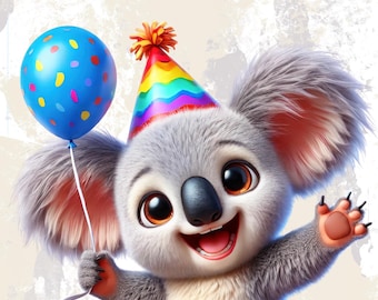 Cute Koala Birthday Cards – Perfect for printing & giving