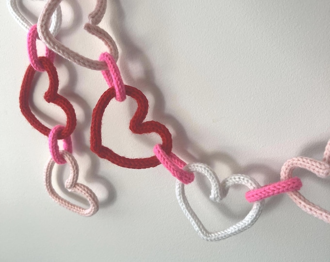 Featured listing image: Handmade Icord Heart Garland | Nursery Decor, Baby Shower Decoration, Handmade Garland