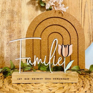 SVG Familie Zuhause 3D Tulpe Blume Laserdatei Klötzchen inklusive Gewerbelizenz | EPS PNG jpg  | Digitale Datei Muttertag 160 mm x 22mm