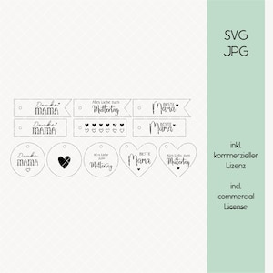 File laser SVG Ciondolo per la festa della mamma inclusa licenza commerciale | Etichette per file digitali Migliore mamma Grazie mamma Tutto il meglio regalo