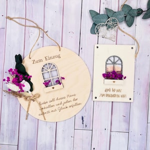 Placa de presente em dinheiro em arquivo laser SVG para mudança com janela e floreira em 3D, incluindo licença comercial | Cartão de aniversário de casamento 3D