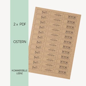 PDF Ostern Anhänger mit Gewerbelizenz | Digitale Datei zum Sofort Download und Ausdruck | Papieranhänger Etiketten Frohe Ostern Ostergruß