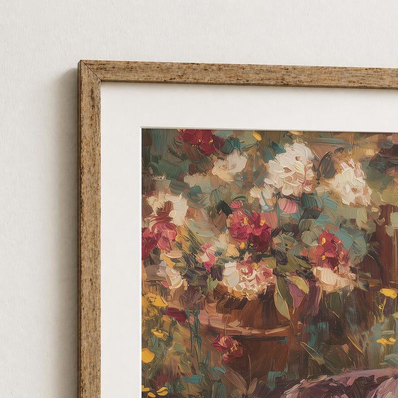 Schnauzer Printed Poster, Miniature Schnauzer Wall Art Decor, Playful Dog Oil Painting, Floral Impressionist Portrait, Schnauzer Mom Gift image 2