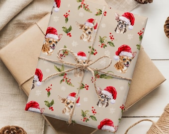 Custom English Bulldog Gift Wrapping Paper: Personalized Dog Christmas Vintage Watercolor Wrap