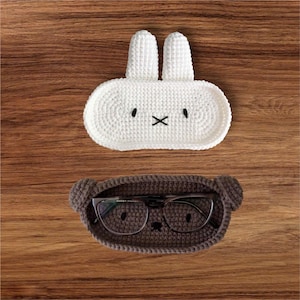 Crochet Bear Glasses Holder, Teddy Bear Eyeglass Tray, Bunny Glasses Holder, Bear Case Holder, Crochet Glasses Holder, Mother Day Gift