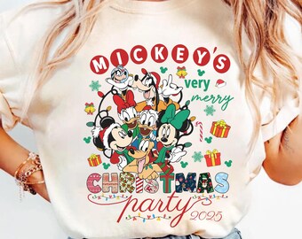 Retro Mickey's Very Merry Christmas Party 2025 Shirt, Disney Family Xmas Shirt, Disney Holiday Shirt, Matching Family Christmas Shirt