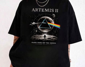 ArtArtemis II Dark Side of the Moon Space Mission Unisex Graphic T-Shirt, Future Moon Mission Shirt,Artemis II 2026 Rocket Launch Sweatshirt