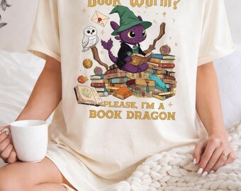 Dragon Bookworm T-Shirt: Reading Lover Gift