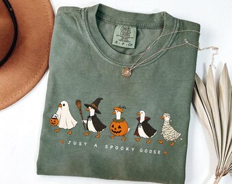 Comfort Colors® Just A Spooky Goose Shirt, Cute Halloween Goose Sweatshirt, Funny Fall Bird Shirt, Goose Lover Gift