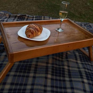 Breakfast table with legs, Folding breakfast table, Laptop stand,  bed table, Wooden serving tray, Breakfast in bed tray