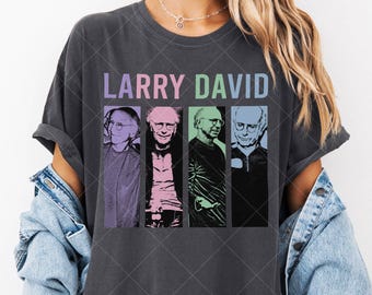 Comfort Colors Larry David Graphic T-Shirt Tee with Iconic Moments & Colorful Designs of Larry David for Fans