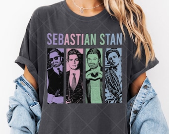 Comfort Colors Sebastian Stan Graphic T-Shirt Tee with Iconic Moments & Colorful Designs of Sebastian Stan for Fans