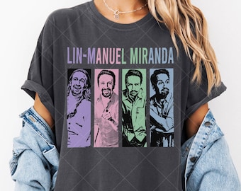 Comfort Colors Lin Manuel Miranda Graphic T-Shirt Tee with Iconic Moments & Colorful Designs of Lin Manuel Miranda for Fans