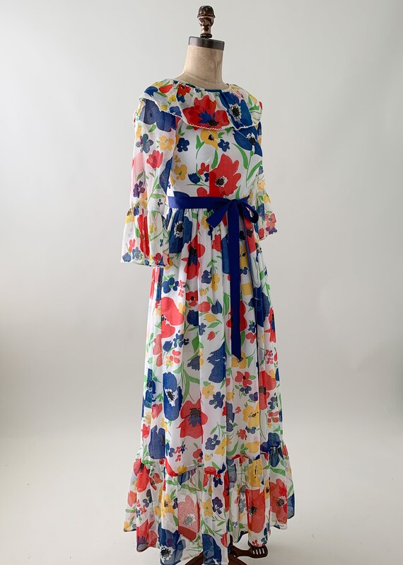 Vintage 1970s Floral Maxi Dress - Gem