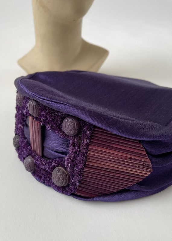 Vintage Edwardian Hat | Antique 1910s Purple Silk… - image 9