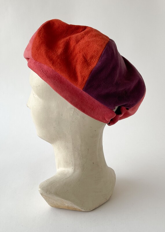 Vintage 1960s Hat | 60s MOD Suede Beret Hat - image 3