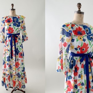 Vintage 1970s Floral Maxi Dress image 1