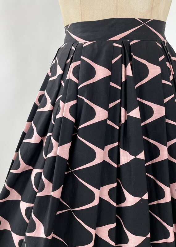 Vintage 1950s Skirt | 50s Atomic Print Full Skirt - image 5