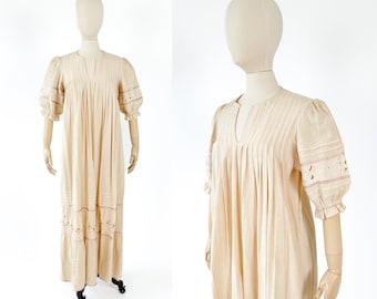 Vintage 1970s Cotton Maxi Dress