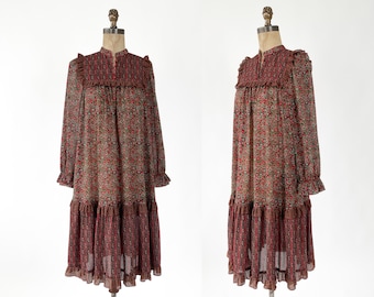 Vintage 1970s Dress | 70s English Tent Dress