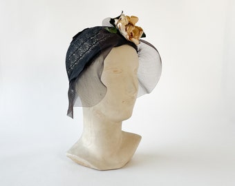 Vintage 1930s Hat | 30s Straw Cloche Hat