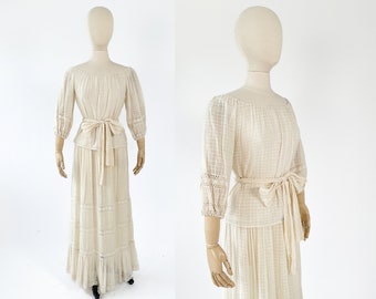 Vintage 1970s Oscar de la Renta Cotton Dress