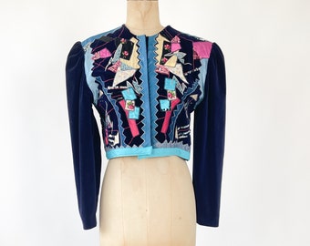 Vintage 1970s Patchwork Velvet Jacket