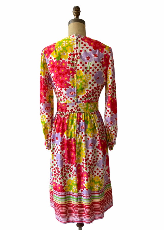 Vintage 1960s 1970s Joan Leslie Print Dress - image 6