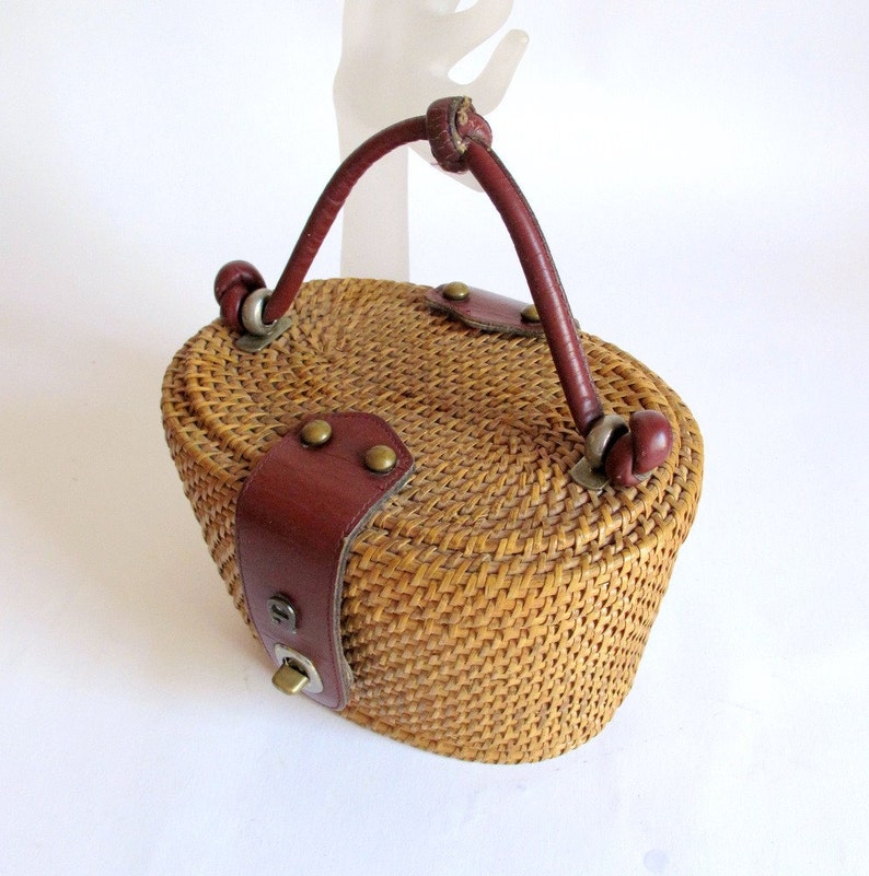 Vintage 1960s Aigner Wicker Basket Purse Etsy