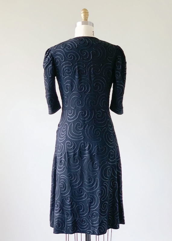 Vintage 1930s Dress | 30s Soutache Crepe Dress - image 6
