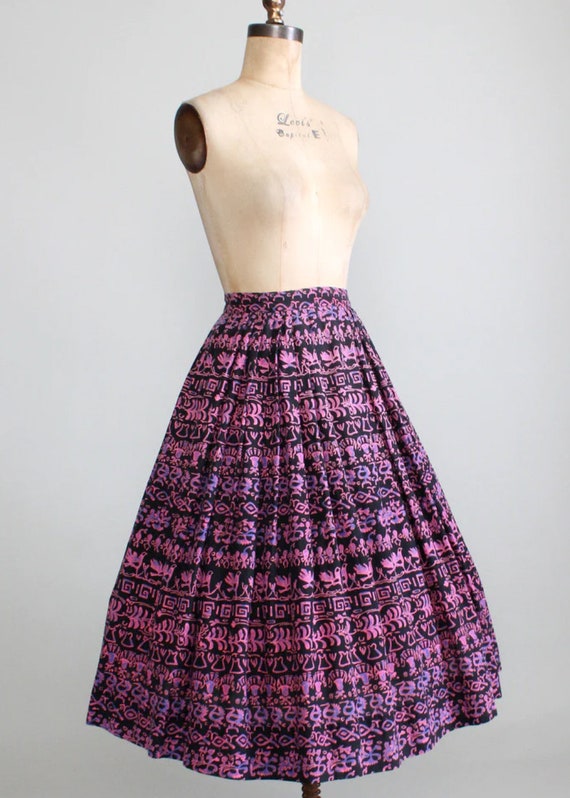 Vintage 1950s Skirt | 50s Peck & Peck Symbols Ful… - image 6