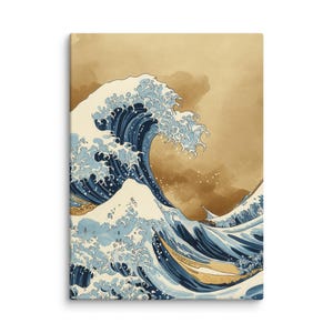 Minimalist Great Wave - Hokusai Inspired Japanese Wall Art - Great Wave Print, Prints, Japonese wall art, Gallery Wall Art