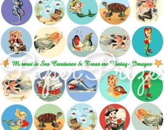 Mermaids Pirates Sea Creatures Sheet Vintage Images Download