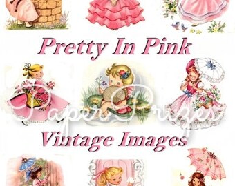 Pretty in Pink Little Girls Vintage Images Download