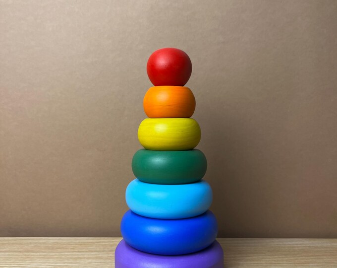 Big Wooden Pyramid Toy Pyramid Pyramid for Children Toy Montessori ...