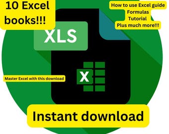 Digitala nedladdningar av Excel 10 – direkt nedladdning vid köp. Guide till hur man använder Excel, formler, handledning och mycket mer.